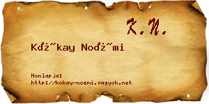 Kókay Noémi névjegykártya