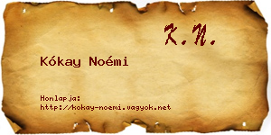 Kókay Noémi névjegykártya